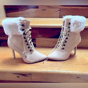 Charlotte Russe Faux Fur Heel Boots
